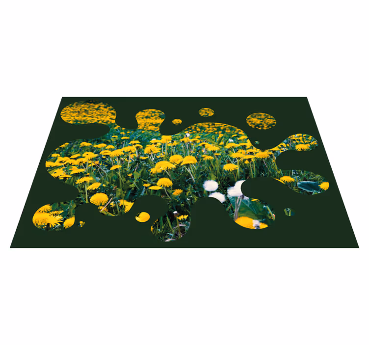 Løvetannfelt vinyl teppe blomster og planter - Tenstickers