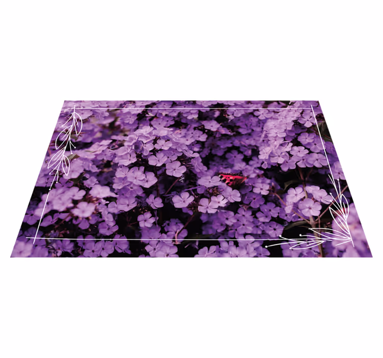 Lilla nyanser vinyl teppe blomster og planter - Tenstickers