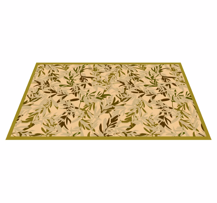 Tynt beige blad natur vinyl teppe - Tenstickers