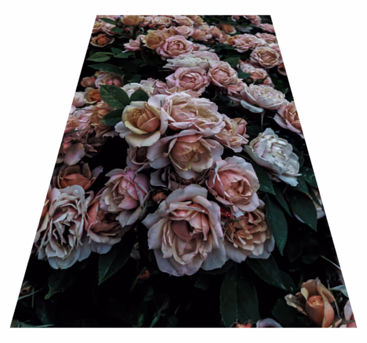 Elegant blomsterdekorasjon vinyl teppe blomster og planter - Tenstickers