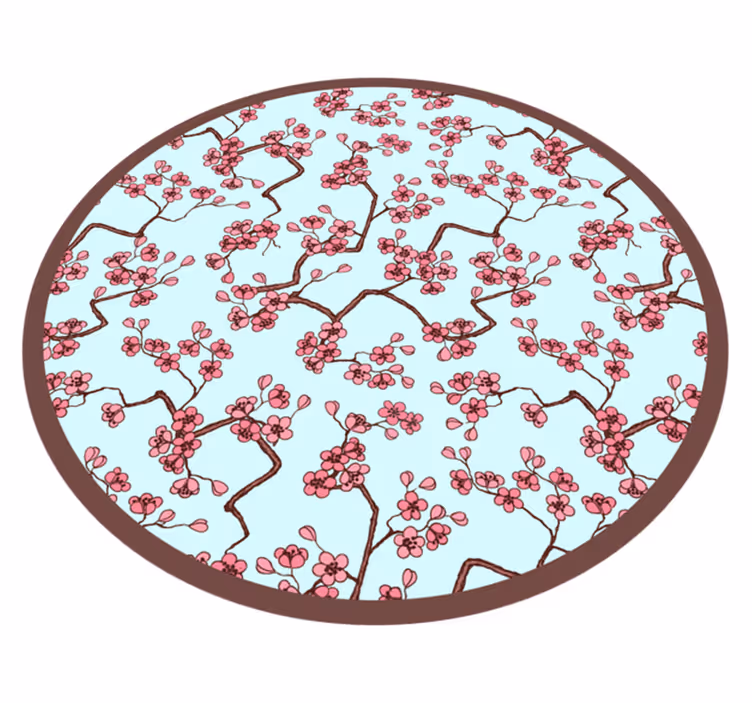 Rosa våren tre natur vinyl teppe - Tenstickers