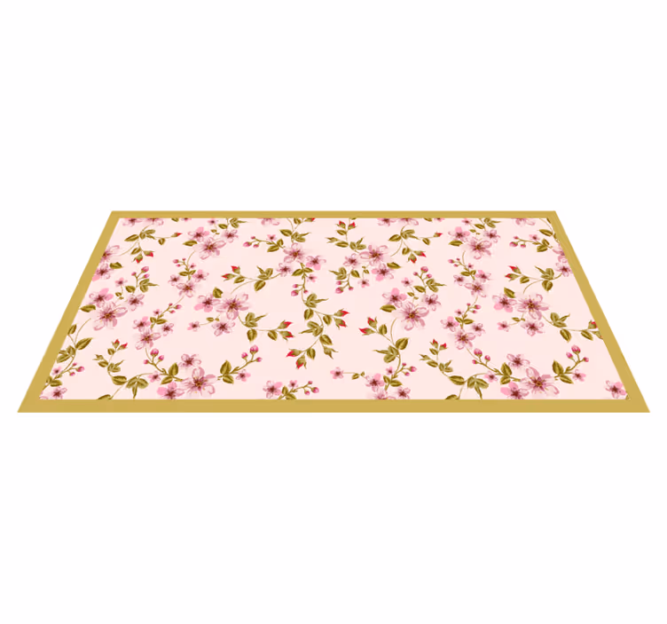 Lite rosa blomster natur vinyl teppe - Tenstickers