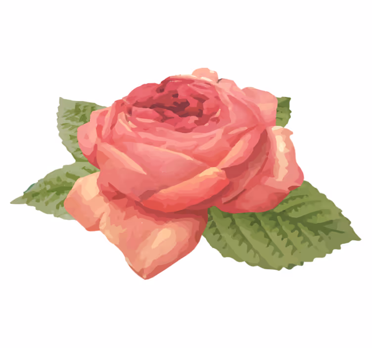 Livlig roseblomst vinyl teppe blomster og planter - Tenstickers