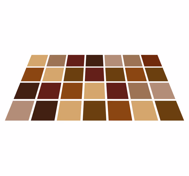 Brune fliser vinyl gulvteppe - Tenstickers