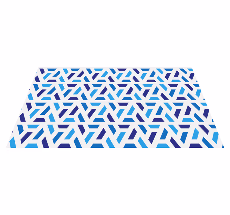 Blått geometrisk mønster fliseteppe - Tenstickers