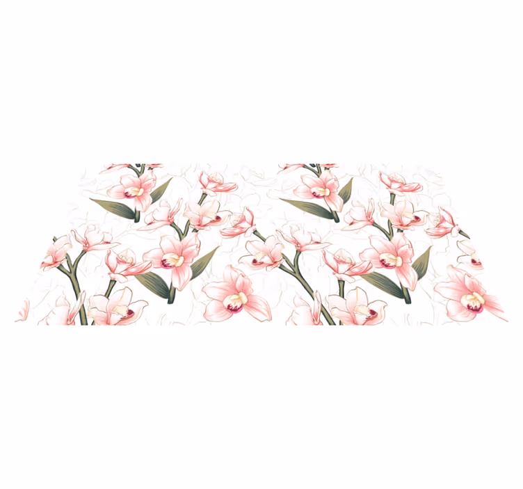 Delikat blomstermønster vinyl teppe blomster og planter - Tenstickers