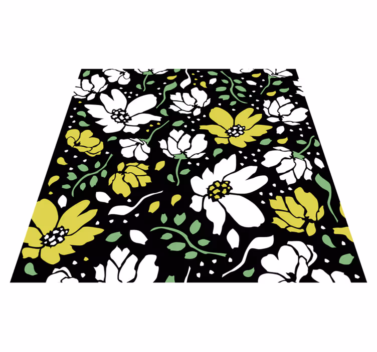 Dristig blomstermønster vinyl teppe blomster og planter - Tenstickers