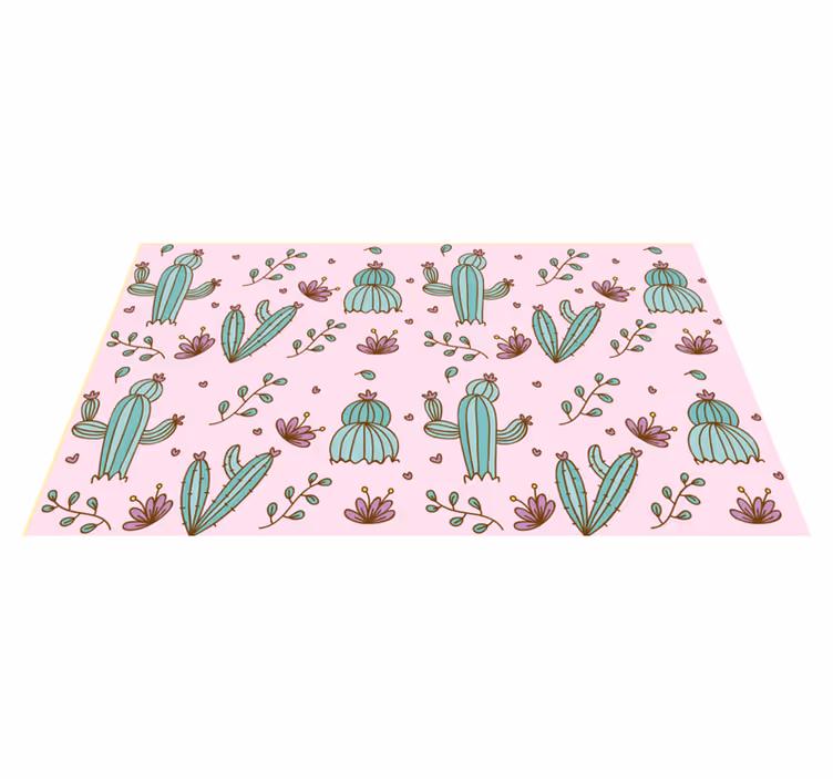 Kaktus blomstermønster vinyl teppe blomster og planter - Tenstickers