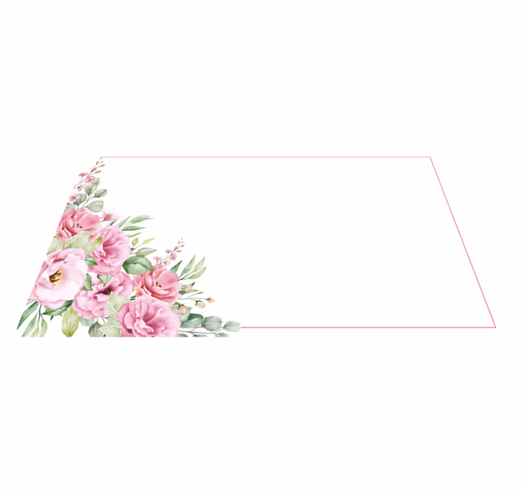 Rosa roser elegant vinyl teppe blomster og planter - Tenstickers