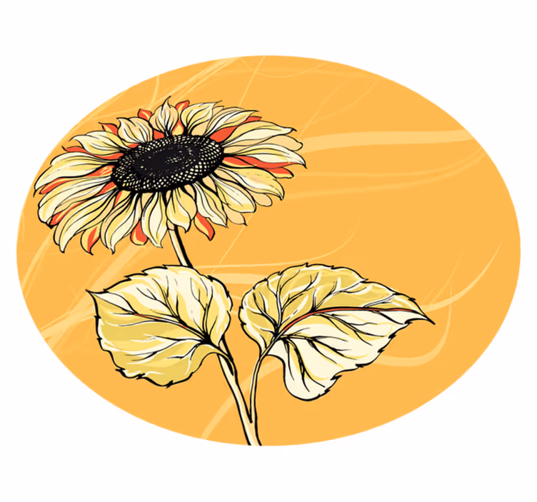 Lys solsikkeblomst vinyl teppe blomster og planter - Tenstickers