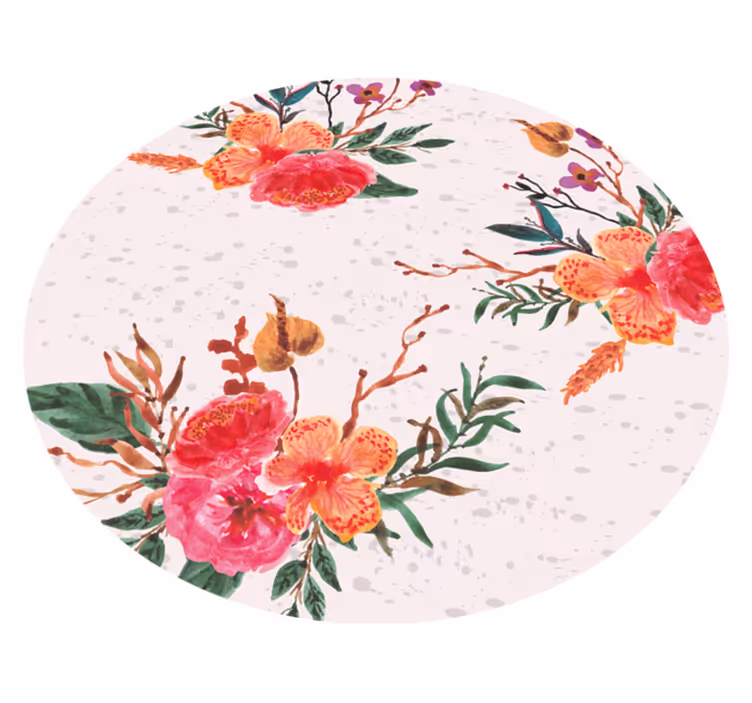 Peoner og orkideer vinyl teppe blomster og planter - Tenstickers
