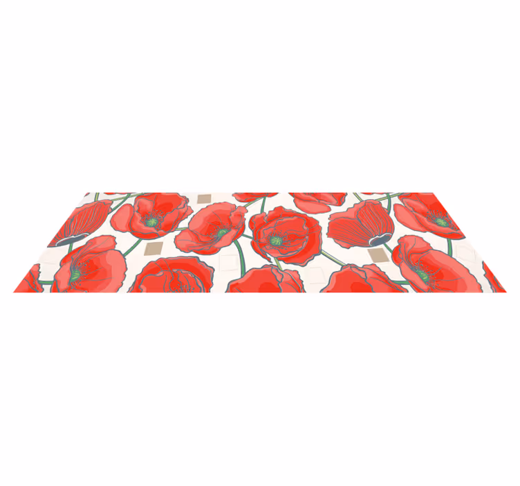 Crimson blossom eleganse vinyl teppe blomster og planter - Tenstickers