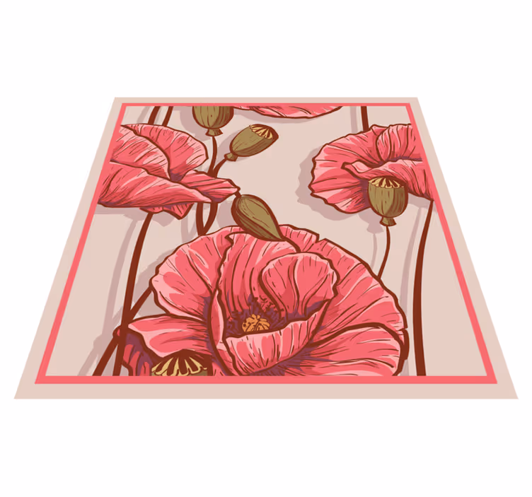 Stilig blomsterdesign vinyl teppe blomster og planter - Tenstickers