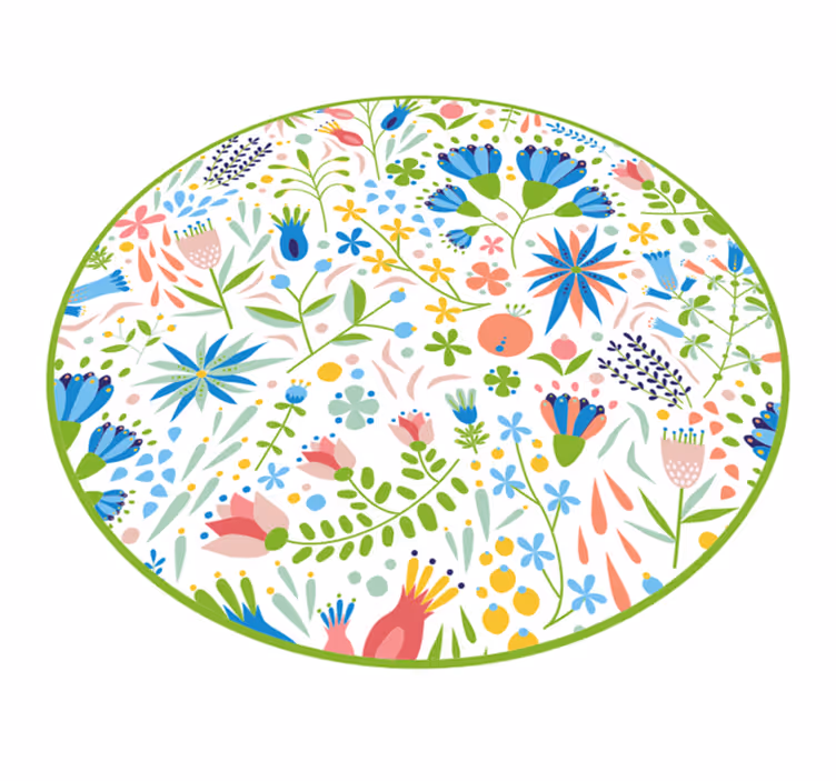 Tradisjonelle polske blomster symboler vinyl teppe blomster og pl - Tenstickers
