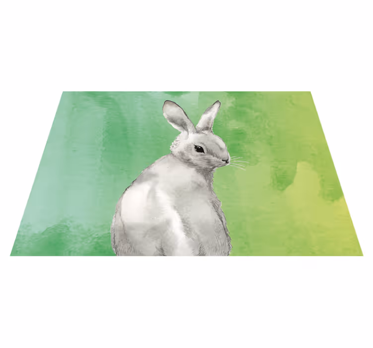 Kanin, på, grønn bakgrunn, animal, rug - Tenstickers