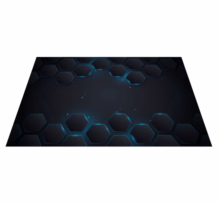 Blå sekskantet layout vinyl teppe geometrisk - Tenstickers