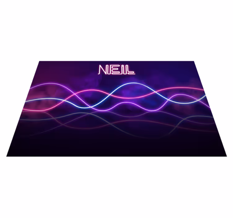 Neonlysskjerm vinyl teppe med navn - Tenstickers