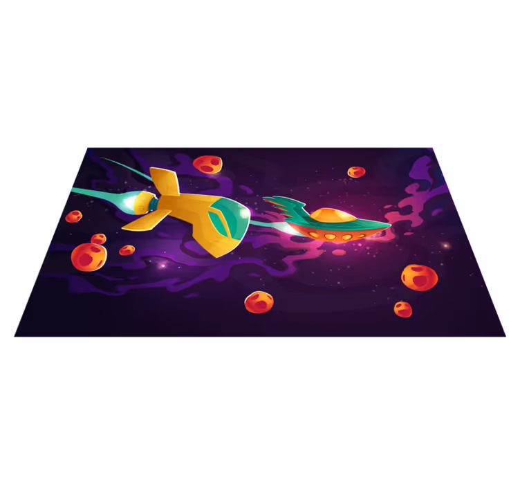 Kosmisk reisekonsept Vinyl teppe flere barn - Tenstickers