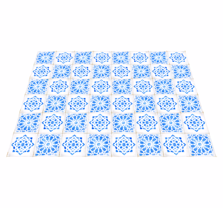Blå elegant mosaikkgulv på badet - Tenstickers