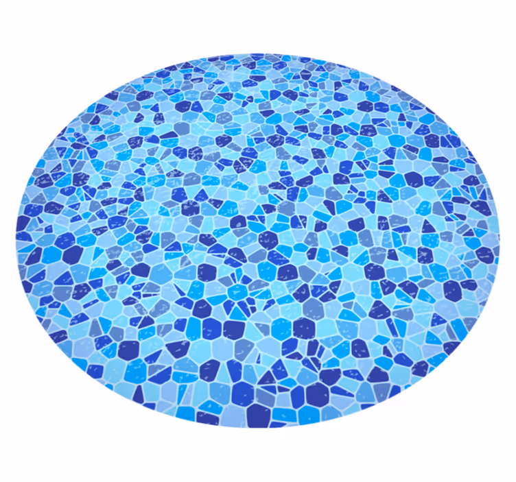 Små biter blå mosaikkgulv på badet - Tenstickers