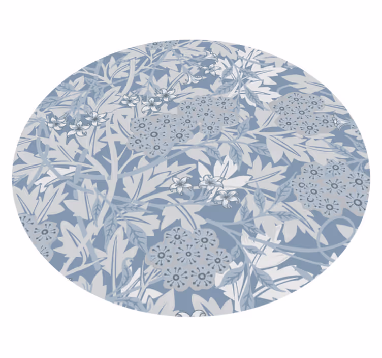 Blå originale blomster badegulv - Tenstickers
