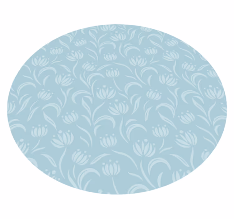 Blå blomster tekstur badegulv - Tenstickers