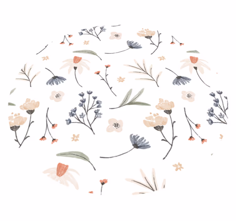 Lyse farger blomstermønster badegulv - Tenstickers