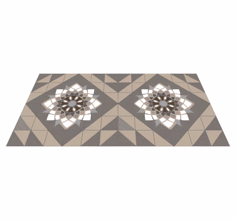 Geometrisk blomstermotiv vinyl teppe mosaikk - Tenstickers