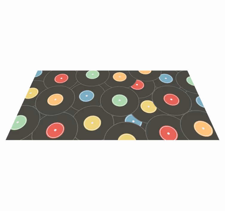 Livlige vinylplater vinyl teppe ungdom - Tenstickers