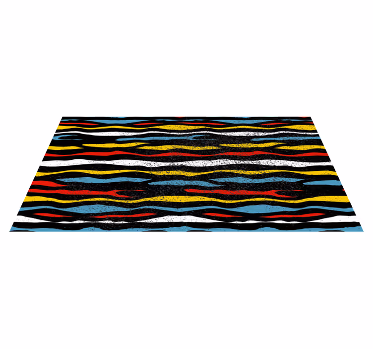 Fargerik bølgete design Vinyl teppe striper - Tenstickers