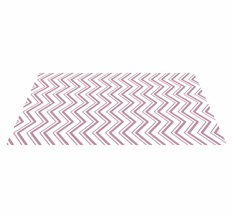 Elegant hvitt og rosa sikksakk vinyl teppe - Tenstickers