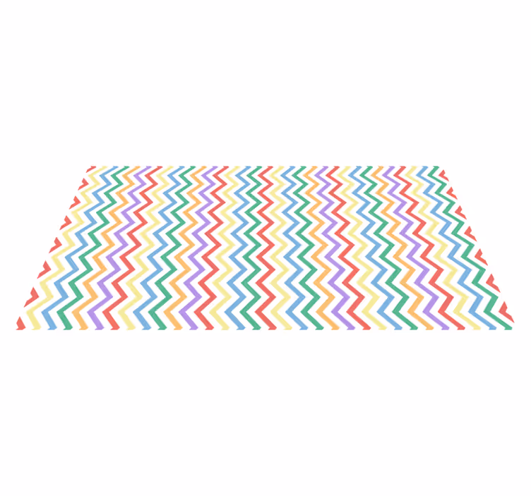 Levende sikksakkmotiv vinyl teppe geometrisk - Tenstickers