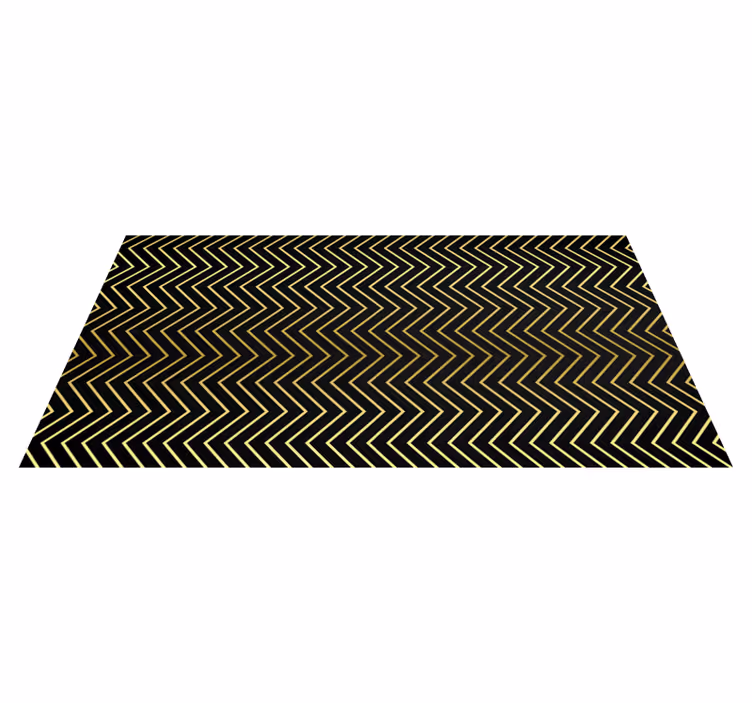 Chevron-gyllent motiv vinyl teppe geometrisk - Tenstickers
