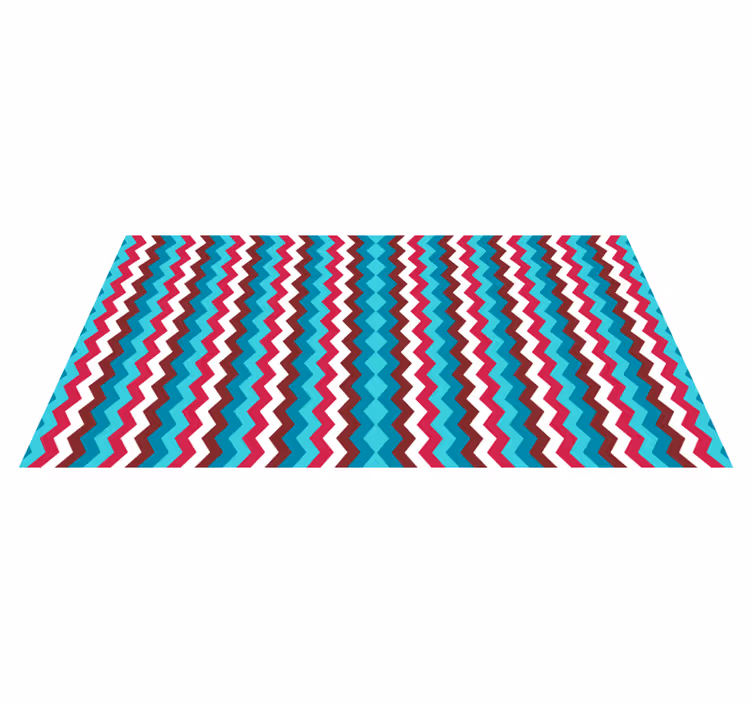 Sikksakk bølgemønster vinyl teppe geometrisk - Tenstickers