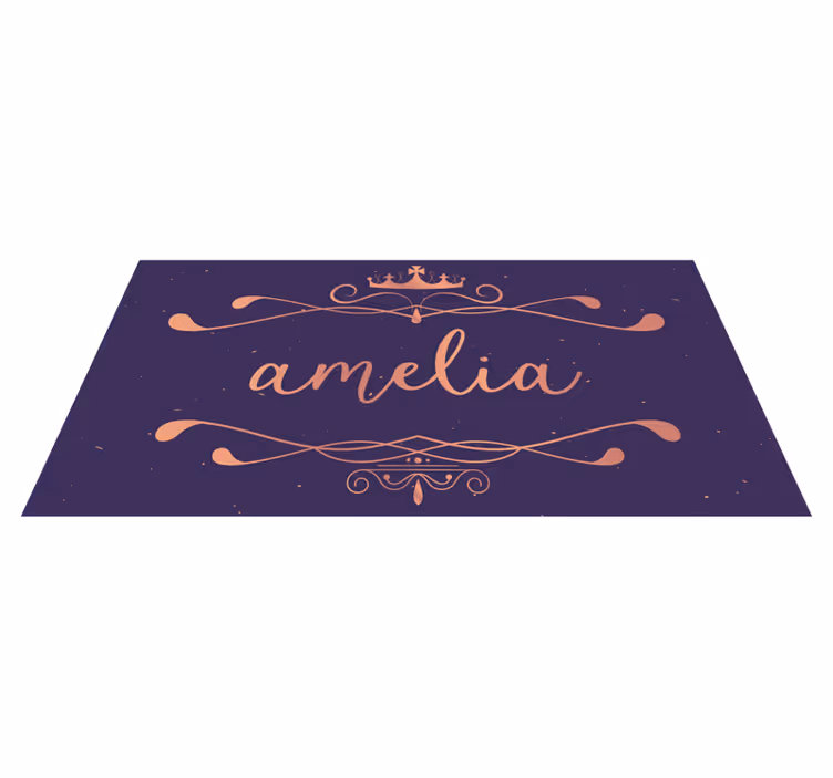Personlig navnematte vinyl teppe med navn - Tenstickers