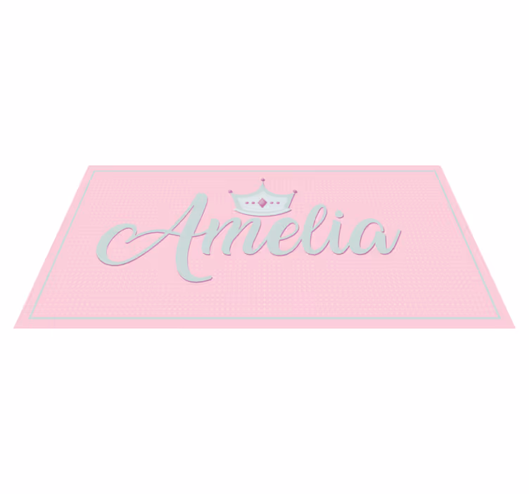 Rosa prinsesse navn Vinyl teppe flere barn - Tenstickers