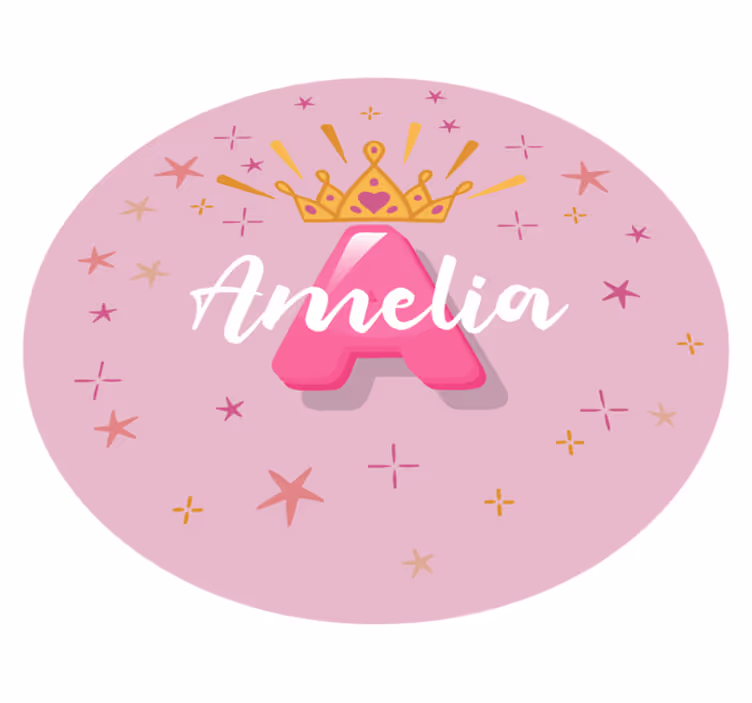 Prinsesse personlig navn Vinyl teppe flere barn - Tenstickers