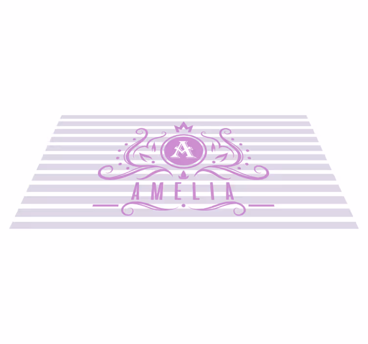Rosa og hvitt prinsessenavn Vinyl teppe flere barn - Tenstickers