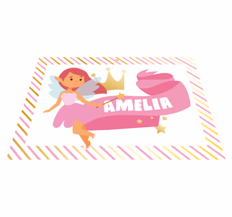 Eventyrprinsesse navn Vinyl teppe flere barn - Tenstickers
