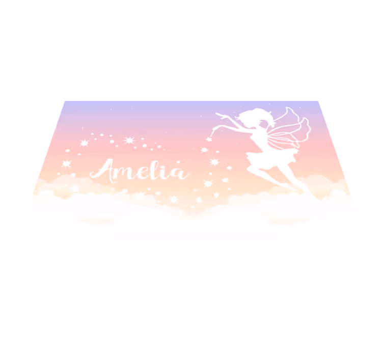 Fairy stav prinsesse navn barn vinyl teppe - Tenstickers