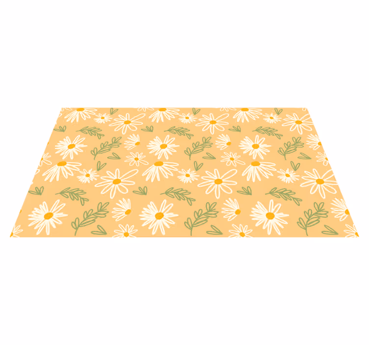 Munter tusenfrydmønster vinyl teppe blomster og planter - Tenstickers