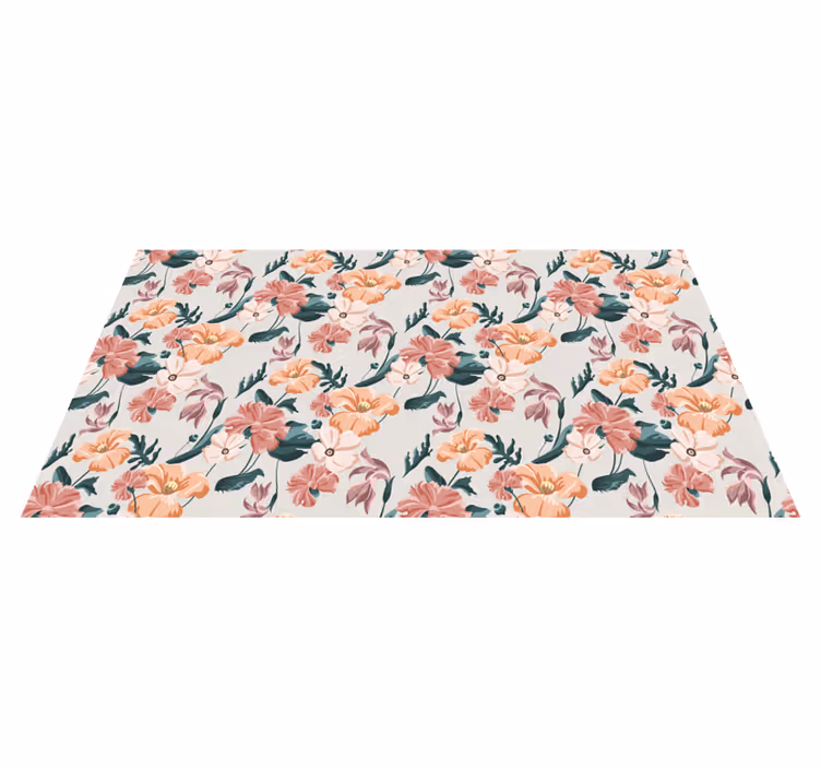 Botanisk glede vinyl teppe blomster og planter - Tenstickers