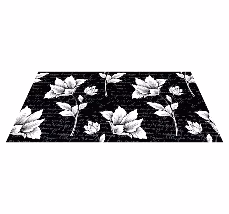 Grasiøst botanisk element vinyl teppe blomster og planter - Tenstickers