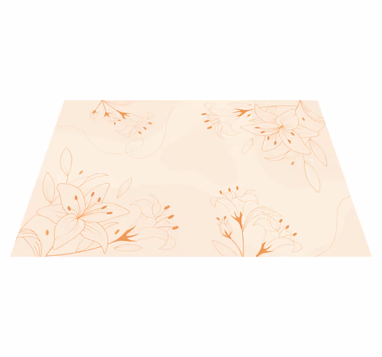 Elegant botanisk komponent vinyl teppe blomster og planter - Tenstickers