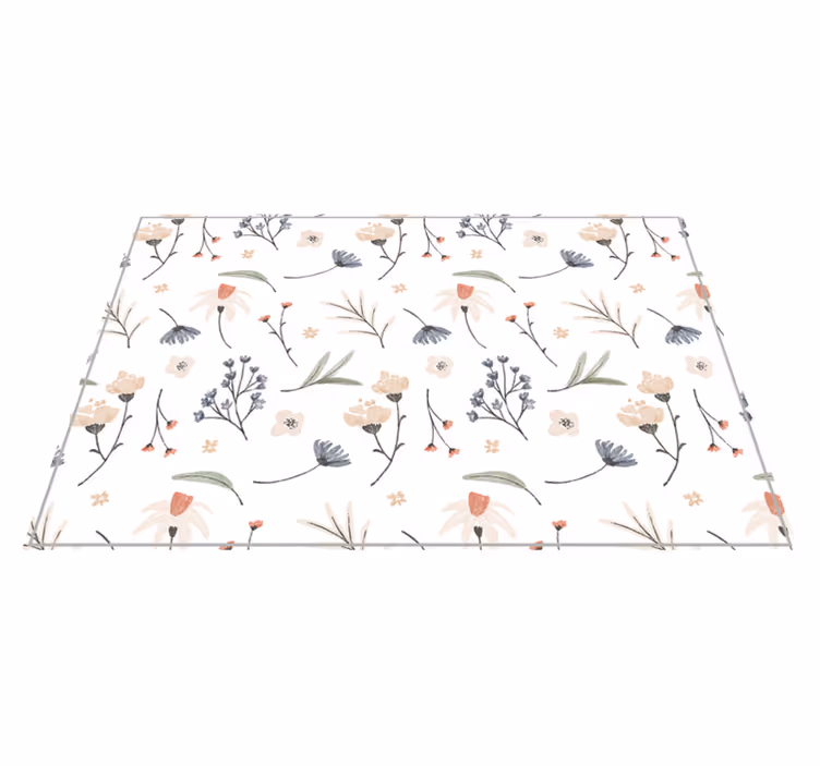 Blomsterbotanisk element vinyl teppe stue - Tenstickers