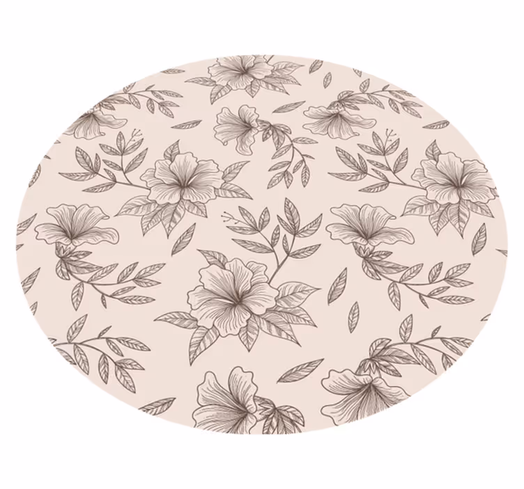Botanisk disposisjonskonsept vinyl teppe blomster og planter - Tenstickers