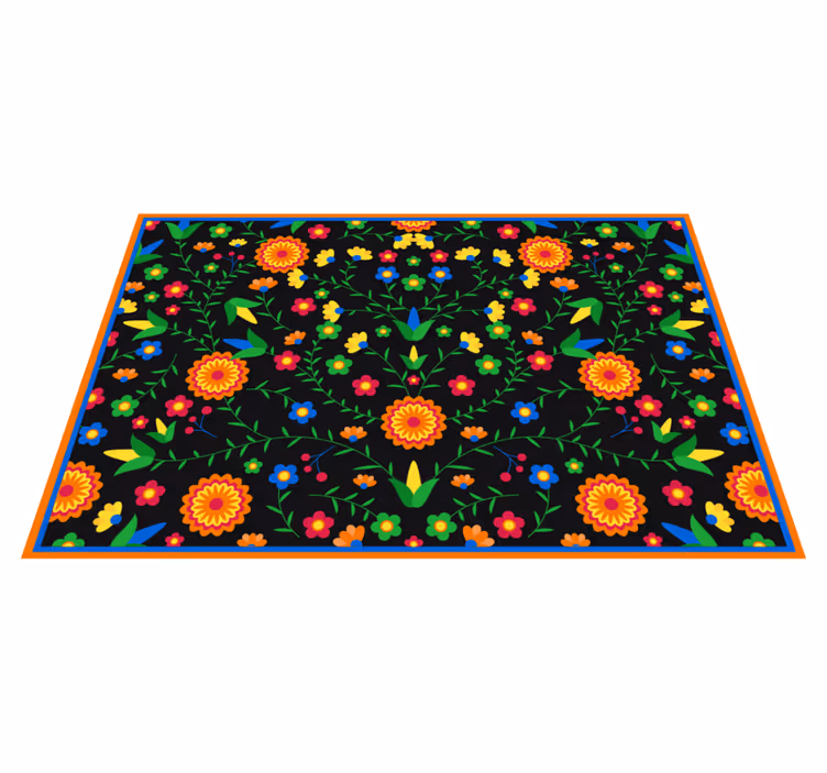 Farger levende motiv vinyl teppe blomster og planter - Tenstickers