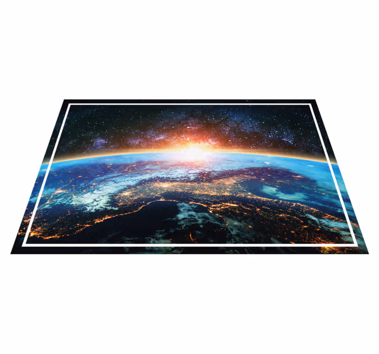 Planetarisk utsikt vinyl teppe verdenskart - Tenstickers