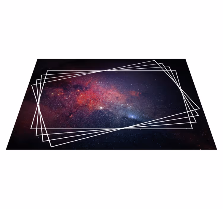 Svart og rødt univers stue vinyl teppe - Tenstickers