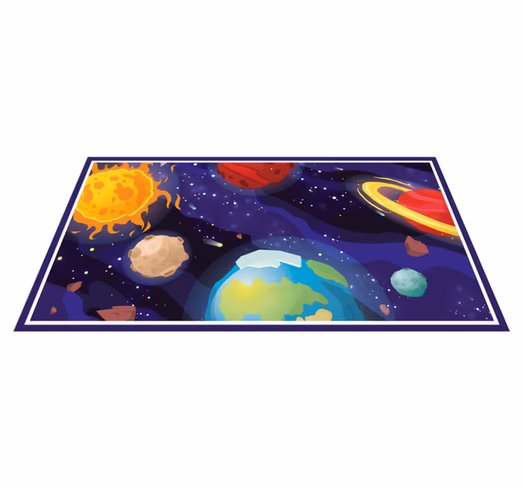 Kosmisk utforskningsscene vinyl teppe stjerner - Tenstickers